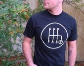 Men's Muscle Car T-Shirt Gear Shift Tee on Black