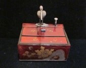 Vintage Cigarette Box Cigarette Dispenser 1920's Cigarette Box Chinese Bird Box Asian Box Wooden Box Cigarette Case EXTREMELY RARE