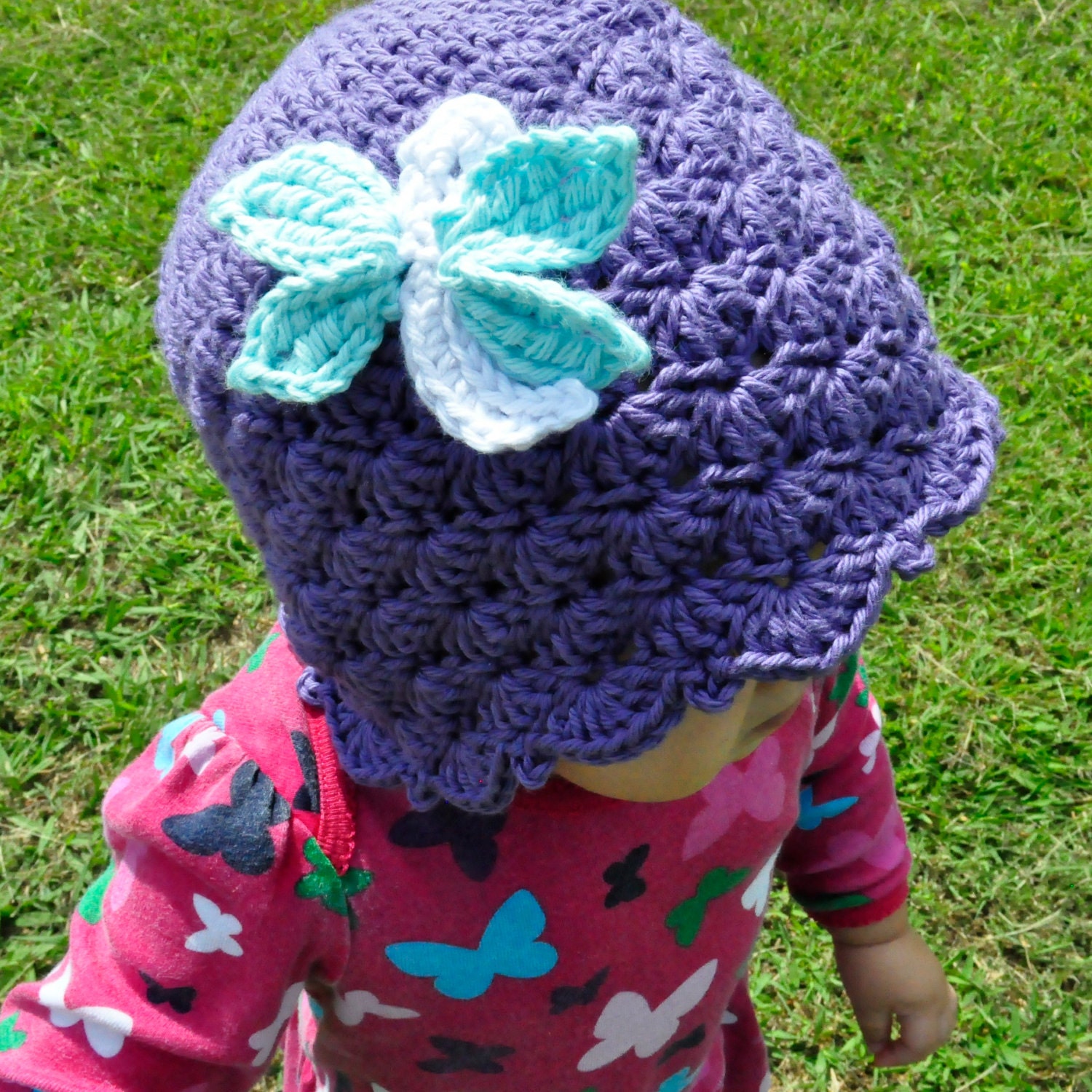 Crochet Pattern PDF - Cloche / Beanie / Hat - Shells & Ruffles Dragonfly Cloche - Newborn to Adult Sizes