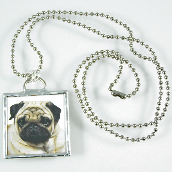 Pug Dog Soldered Pendant