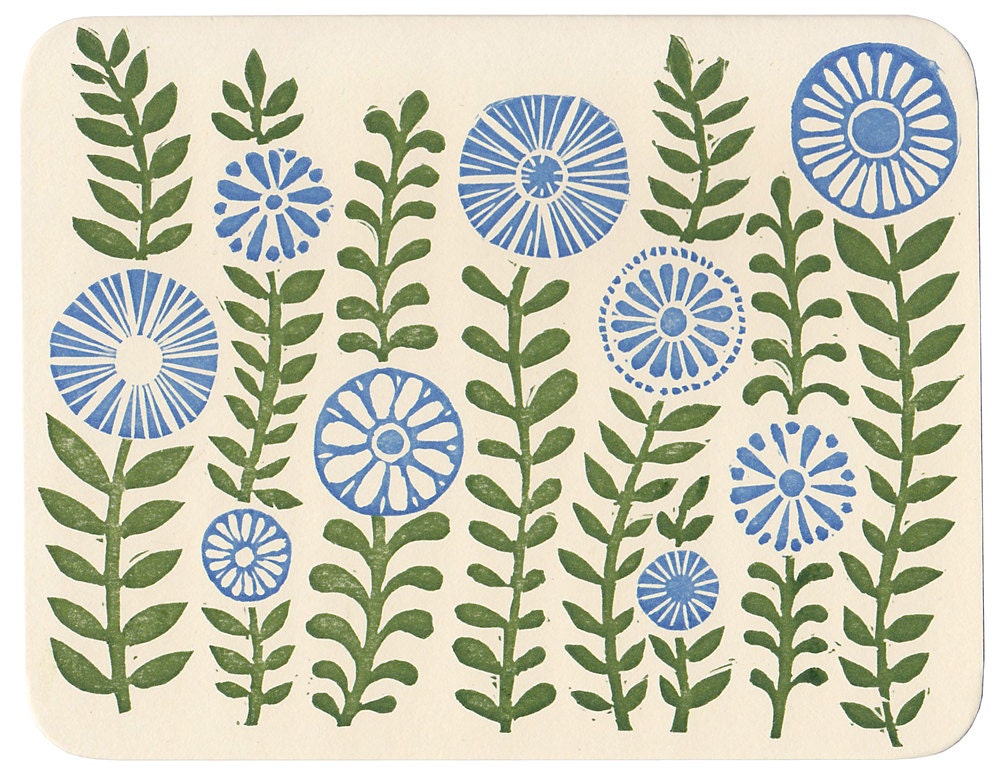 Green Gardens letterpress greeting card