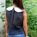 REVIVAL OOAK Upcycled Shirt/Top, Peter Pan Collar, Small/Medium, Rock Tshirt, Ozzy Osbourne, EcoFriendly, Repurposed Clothing