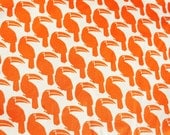 Orange tucan cotton fabric 1 yard
