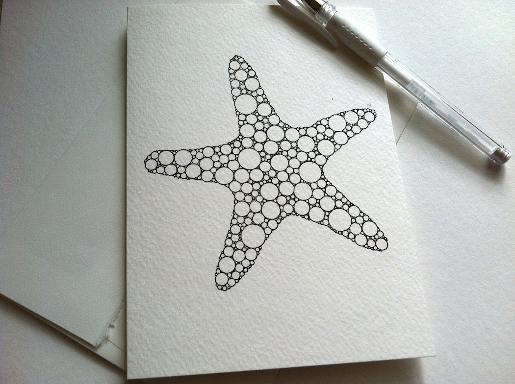 STARFISH giclee print / greeting card (5" x 6.8") with deckle envelope