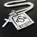 Mens Wedding Anniversary Monogrammed Necklace - Personalized Pendant, Sterling Silver Snake Chain, Bible Verse - Christian - Life of Love