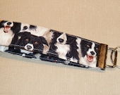 Key Fob wristlet - Border Collie