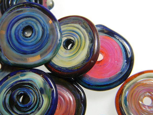Lampwork Borosilicate Beads FANCY DISCS Two Sisters Designs