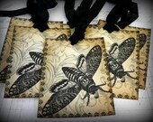 Death Moth-Vintage Style Gift Tags