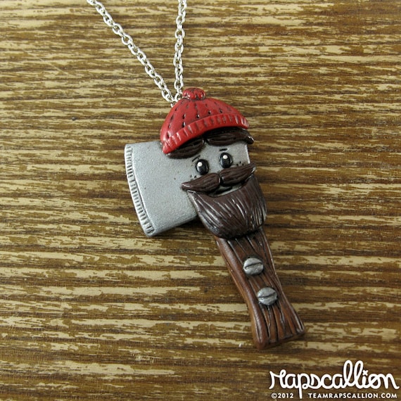 Lumberjack Axe Polymer Clay Necklace