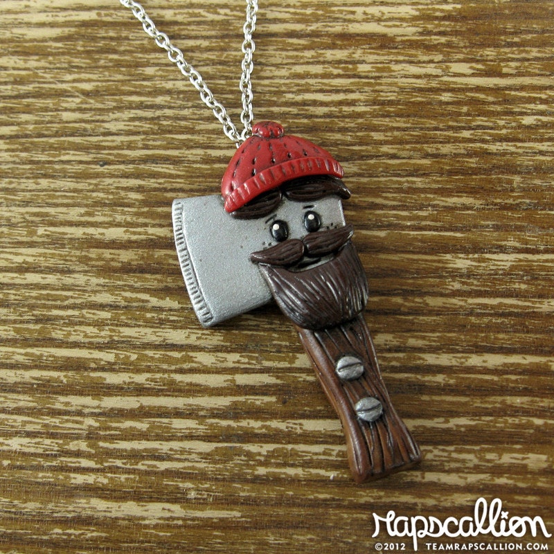 Lumberjack Axe Polymer Clay Necklace