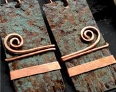 Handmade Rustic Copper Earrings - SunStones