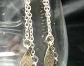 Lovely Leaf Charm, Silver Earrings