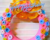Fun Vintage Happy Birthday Wreath with Ballerina