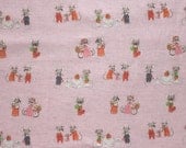 Japanese Fabric Heather Ross for Kokka Nursery Versery - Country Mice - pink