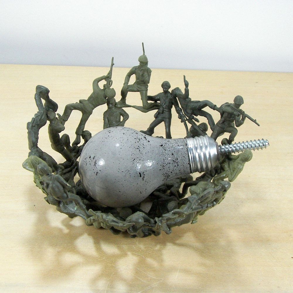 Old School Army Men Bowl in shades of green