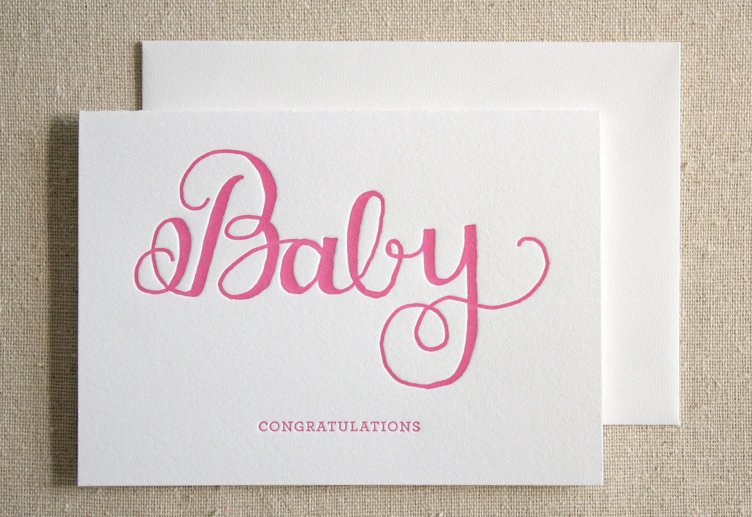 Baby Girl Letterpress Card