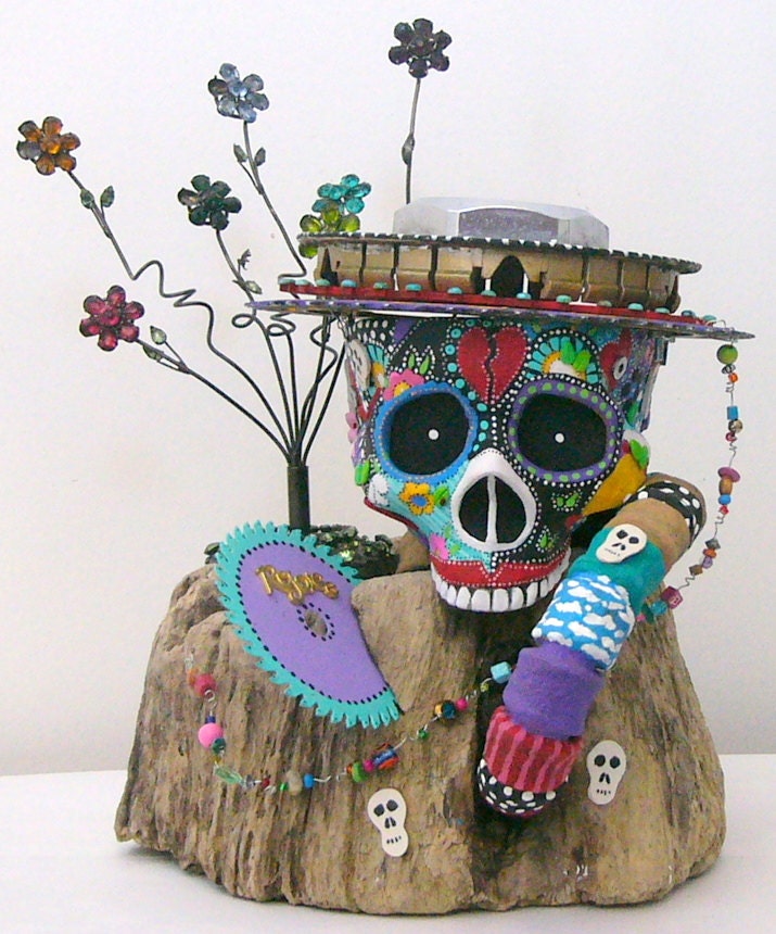 RESERVED  Celebrate Rejoice And Remember  recycled found object mixed media