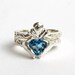 Claddagh Wedding Set - Personalized - Choose your Stone - Sterling silver - Diamond - Engagement Ring and Wedding Band - Rickson Jewellery