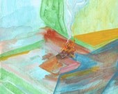 Honoring the Fire - Original Mixed Media Collage on Board