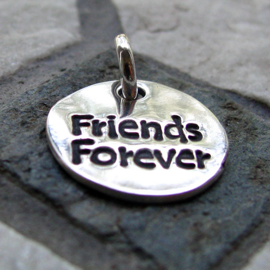 Silver Friends Forever Charm, PMC Fine Silver, Friendship Gift
