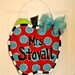 Teacher Apple Burlap Door Hanger Decoration HUGE - Polka Dots Back to School