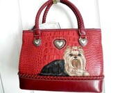 Hand Painted Yorkie Custom Handbag Purse