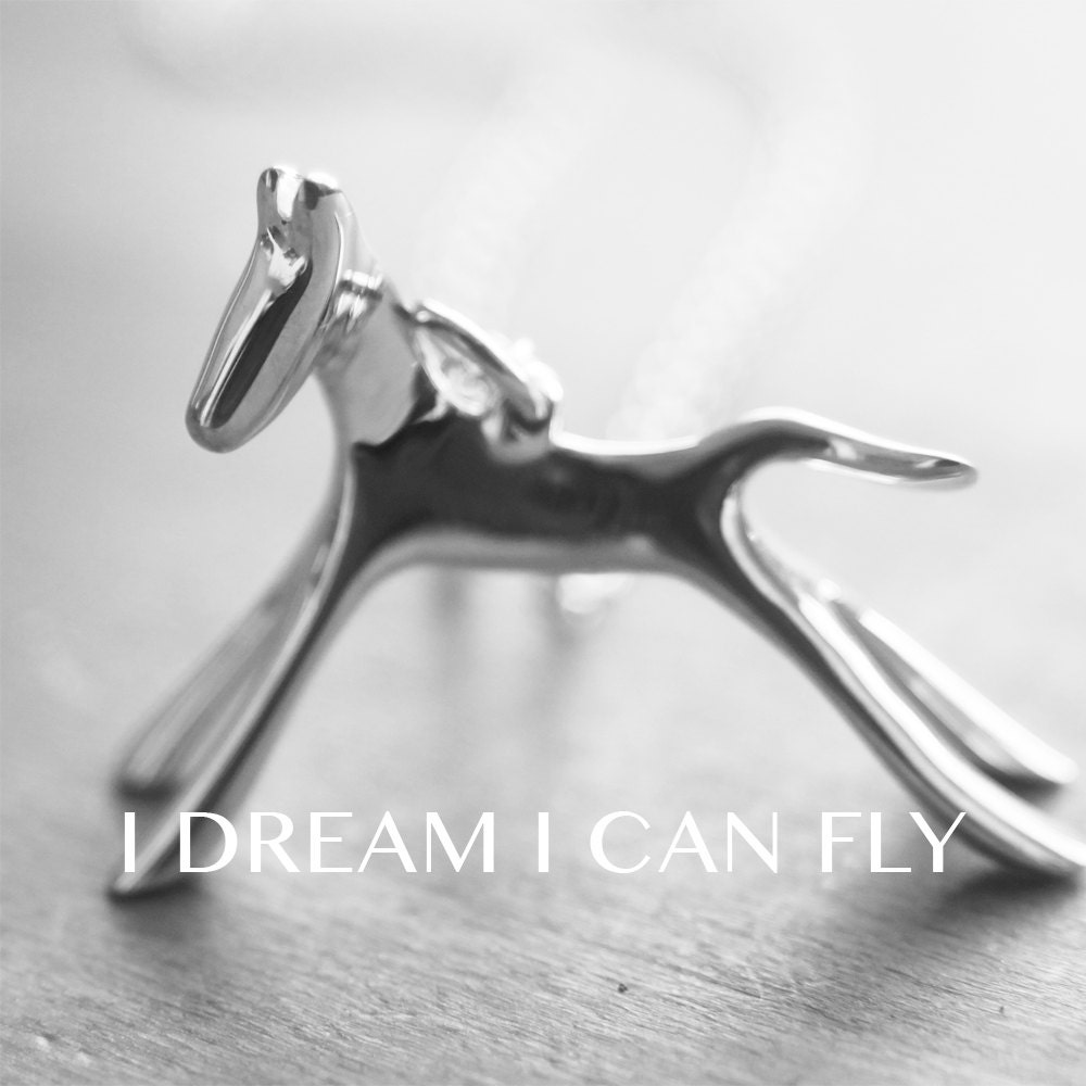Horse necklace in polished sterling silver - PRIORITY MAIL