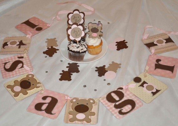 Baby Shower Decoration - Teddy Bear It's a girl banner Il_570xn