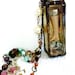 Reliquary Garden Shrine Necklace, Rosary Shadowbox, Vintage Bead Chain, Original Collage Art Necklace -- The Butterfly Garden
