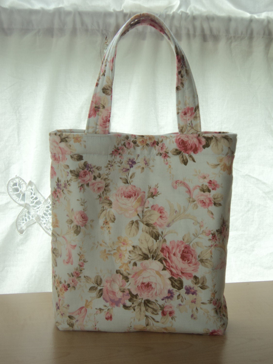 Shabby Victorian Quilted  Purse Tote Bag