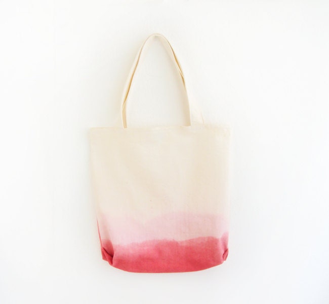 coral dyed texture tote