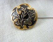 Art Deco Button Lapel, Hat or Scarf Stick Pin. French Vintage Button