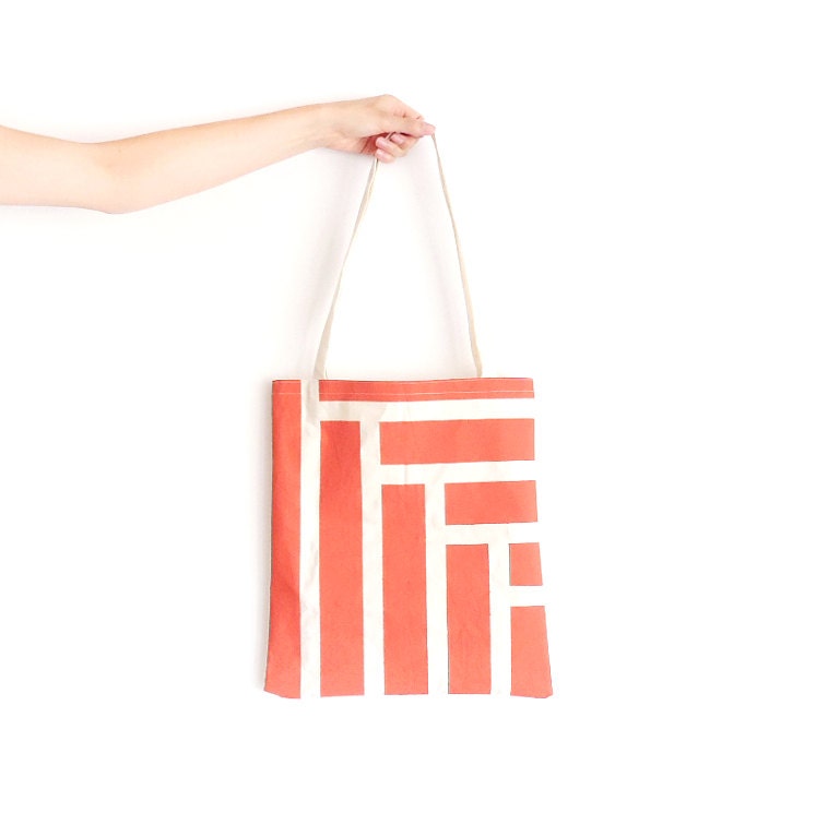 Canvas Tote Bag Coral Steps - ChiChiDee