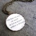 All That We See or Seem is But a Dream Within a Dream - Edgar Allan Poe Pendant Necklace - Quote Pendant Necklace
