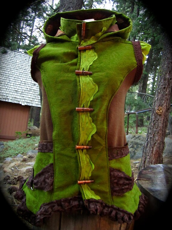 ON SALE Tribal Festival Green Vest Large to Extra Large