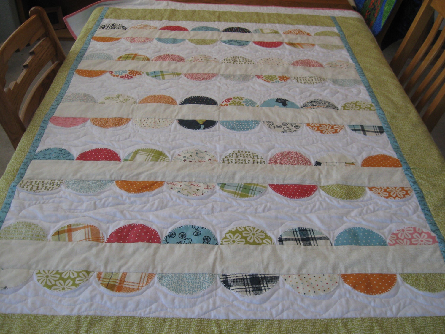 Modern Beach Blanket Quilted Throw  designed by Sweetwater and using Lucy's Crab Shack fabric