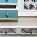 Jewelry Box Upcyled Gray Blue Flowers Plaid