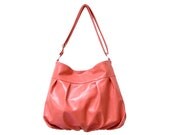 Baby Ruche Hobo Bag in Sea Coral Pink Leather - LAST ONE - Made to Order