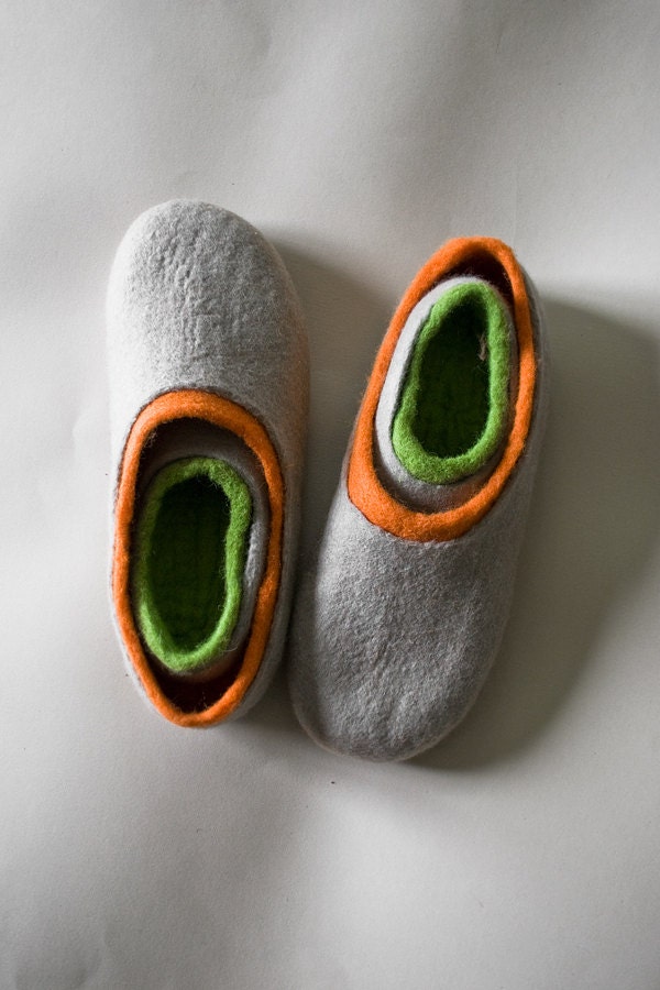 Family house shoes set, Men, women and  kid felted slippers - Dad and Me - gift for him