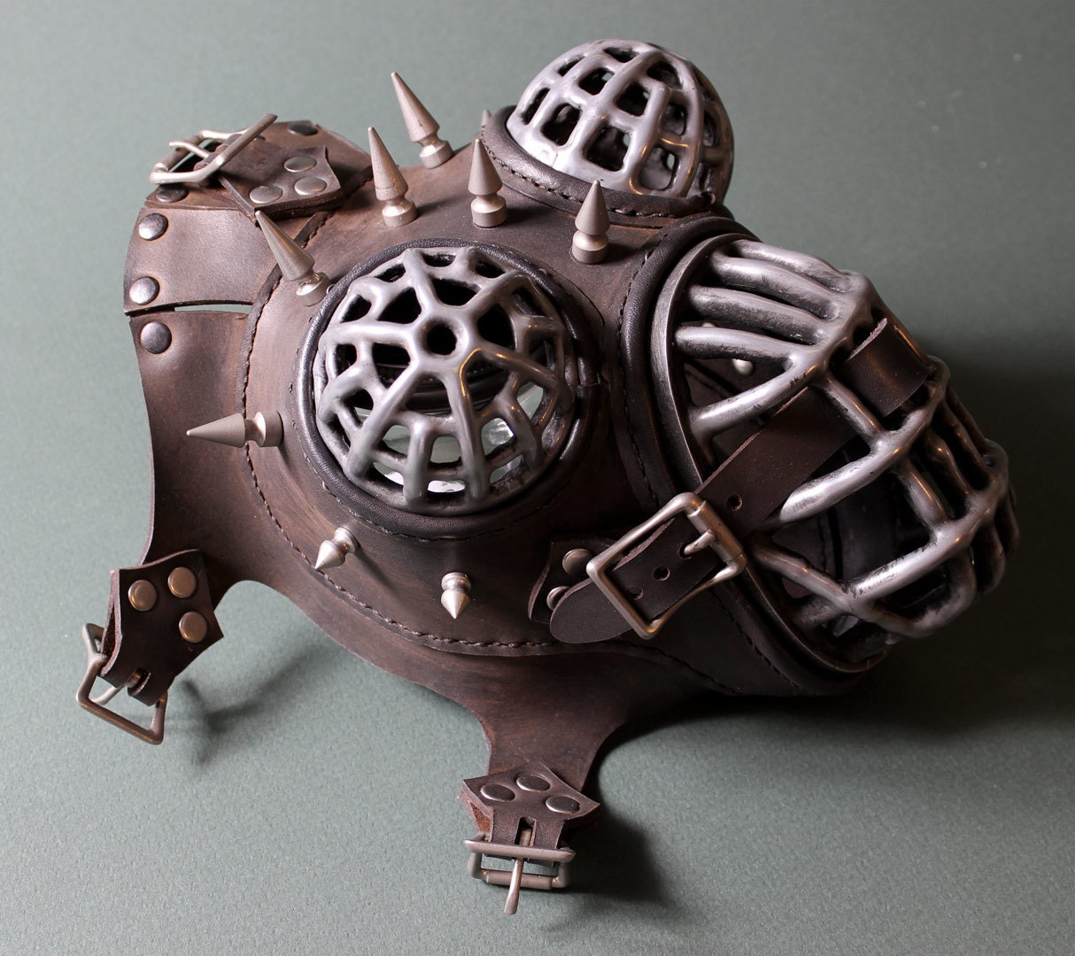 Steampunk Leather and Metal Mask "Crixus"