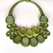Green seaglass bib necklace with 9 sea glass statement prom collar crochet OOAK handmade Birthday spring gift for her Valentine Easter