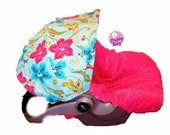 Infant Car Seat Cover-  Pink Baby Garden