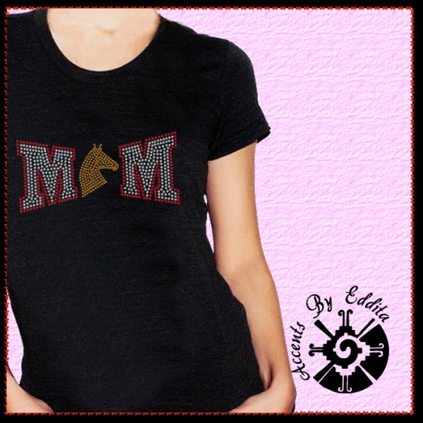 Equestrian Mom DIY Rhinestone Bling Iron on Transfer with Horse Head