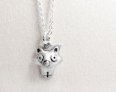 Very tiny fox necklace - silver