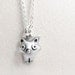 Very tiny fox necklace - silver