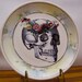 Floral Skull Plate Vintage Altered China May Queen Chase and Scout