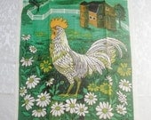Vintage Towel Barnyard Rooster Fallani & Cohn MINT