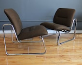 Pair of Modern Chrome Chairs