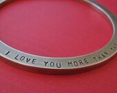 custom hand stamped brass bangle bracelet - customize both sides