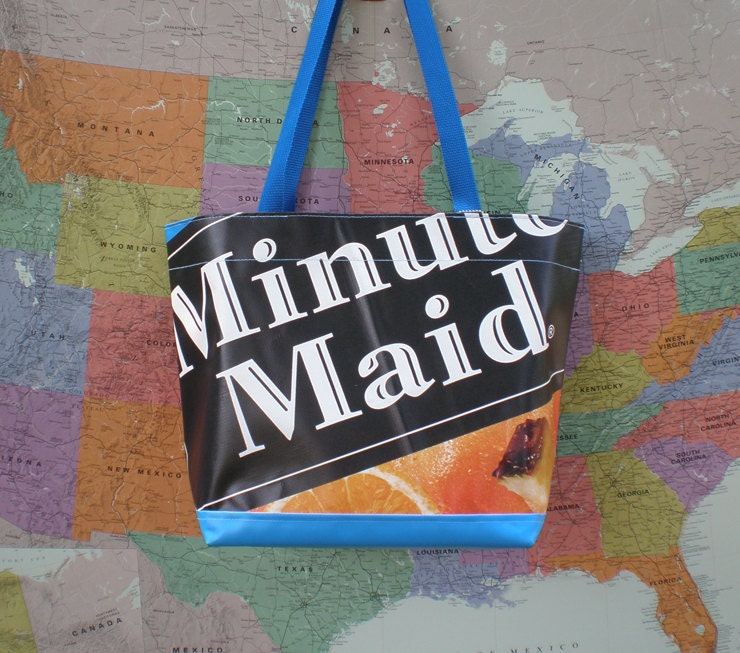 Tote bag made from a Minute Maid Banner